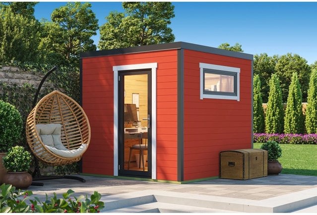 Lasita Maja Gartenhaus Sardinia Flachdach in Schwedenrot B/T/H: 250 x 239,4 x 250 cm - Bild 1