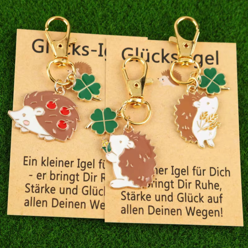 Schlüsselanhänger 3-teiliges Set, Igel und Kleeblätter - Bild 4