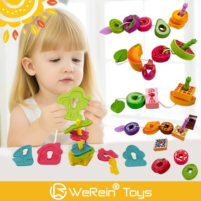 werein Perlenspielzeugset, Obstessen und Verkehr, Kunststoff, Silikon, Bunt / Mehrfarbig - Bild 1