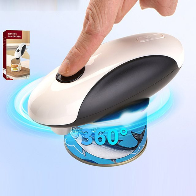Elektrischer Dosenöffner von Venlohome in Weiß, automatischer und tragbarer One-Touch-Blechdosenöffner aus Kunststoff, wiederaufladbar und freihändig für deine Küche - Bild 1