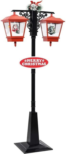 vidaXL Weihnachts-Straßenlampe mit Weihnachtsmann aus PVC, H x B x T: 188 x 81 x 40 cm - Bild 1