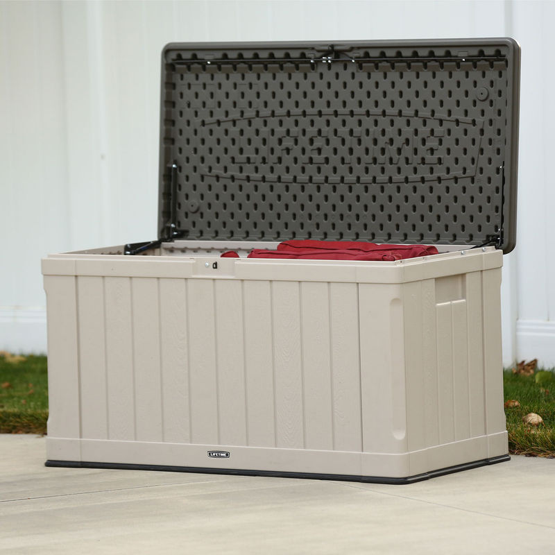Lifetime Kissenbox Harmony Gartenbox aus Kunststoff, 440 l, grau, B/T/H: 128 x 64 x 67 cm - Bild 5