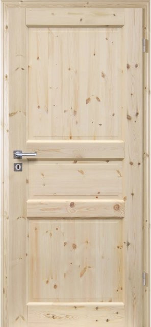 Radex Zimmertür 6002/03 aus Massivholz Kiefer in Beige/Braun, Anschlag Rechts, B: 86 cm, H: 198,5 cm - Bild 1