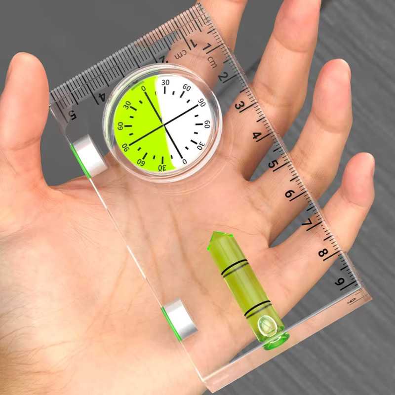 LTOOLS Acryl-Mini-Wasserwaage mit starkem Magnet in Transparent, hochpräzise und bruchsicher - Bild 2