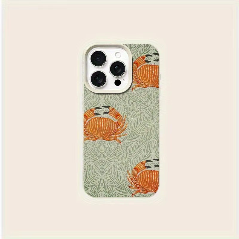 Handyhülle mit Blumenkrabbenmuster für Apple iPhone 17 16 15 Pro Max Plus in Beige und Multicolour - Bild 4