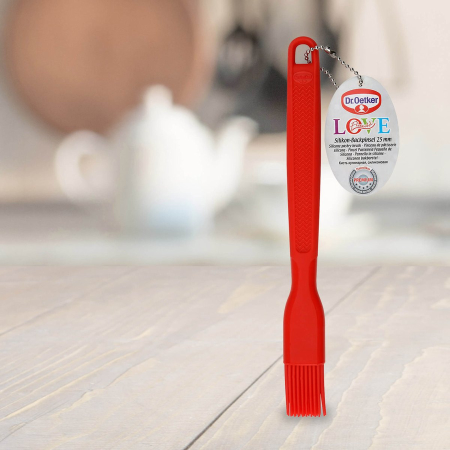 Dr. Oetker Backpinsel Flexxibel Love in Rot aus Silikon und Metall, 25 mm - Bild 2