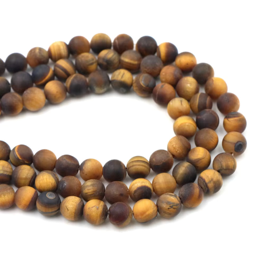 Perlen Tigerauge, Onyx, matt, 4-10 mm, Unisex - Bild 2