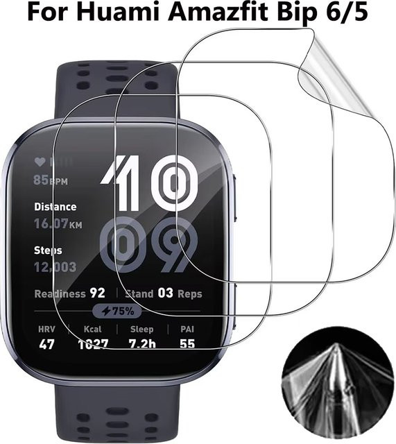 Huami Displayschutzfolie TPU, transparent, Amazfit Bip 5 Bip 6 - Bild 1