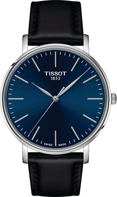 Tissot Armbanduhr, Quarz, Edelstahl, Blau, Leder, 40 mm, Unisex - Bild 1