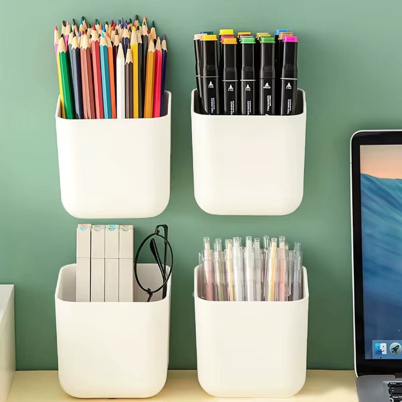 Schreibtisch-Organizer als wandmontierte Aufbewahrungsbox für Schreibwaren in Weiß - Bild 3
