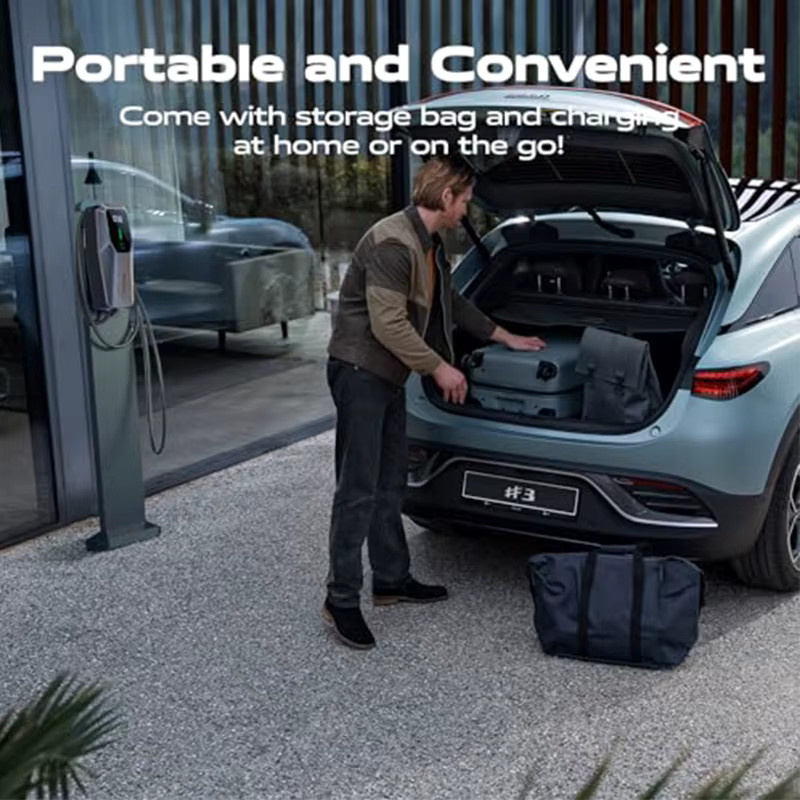VDL EV-Ladegerät Typ 2 für Elektroautos mit EU-Schuko-Stecker, 3.68 kW, 5 m Ladekabel, grau, IP65 Einphasen-Ladestation - Bild 7