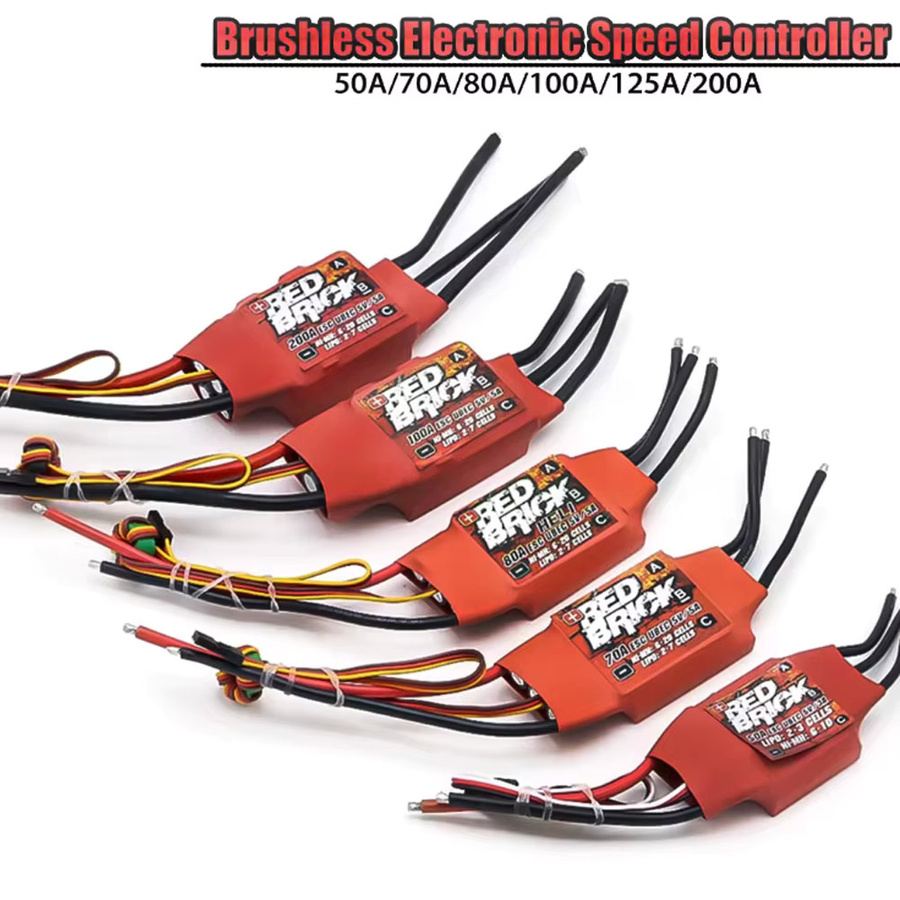 QX-MFLU Bürstenloser ESC Rot Ziegel Elektronischer Geschwindigkeitsregler für FPV Multicopter Drohnen 50A-200A mit 5V/3A 5V/5A BEC - Bild 2