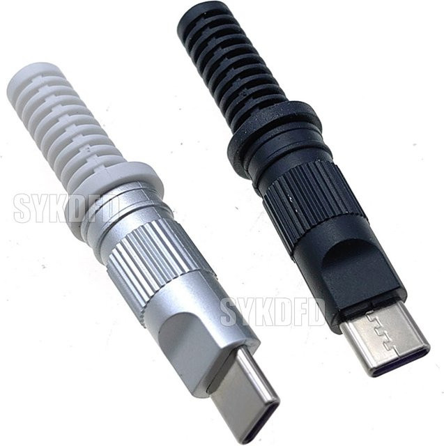 SYKDFD USB-C Typ-C 5A Anschluss 16pin Stecker für DIY Datenkabel in Silber - Bild 1