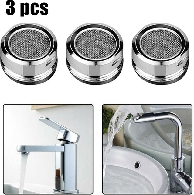 VIBRATITE 3-teiliges Set Wasserhahn-Belüfter aus Messing und Edelstahl für M24-Gewinde mit gemischter Düse zur Wassereinsparung für dein Badezimmer - Bild 1