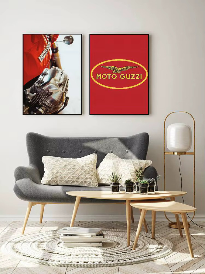 Kayou Moto Guzzi 100 Jahre Jubiläum Retro-Poster im Anime-Stil, Kunstdruck aus Papier, Mehrfarbig - Bild 7
