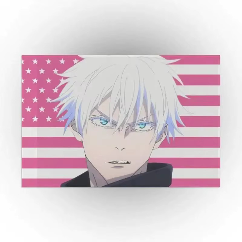 VIKAMA Japanischer Anime-Wandteppich Sato Gojo Toji mit amerikanischer Flagge, Wandbehang in Multicolour, Breite: 60 cm, Höhe: 40 cm - Bild 1