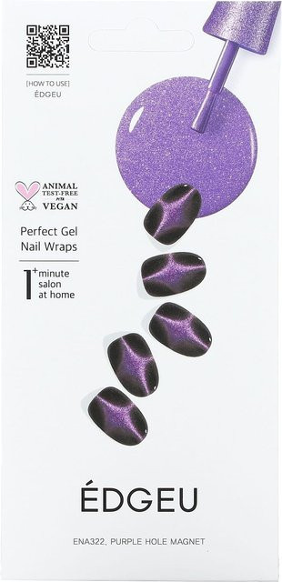 EDGEU Gel-Nagel-Wrap Ena 322 Lila, Schimmernd - Bild 1