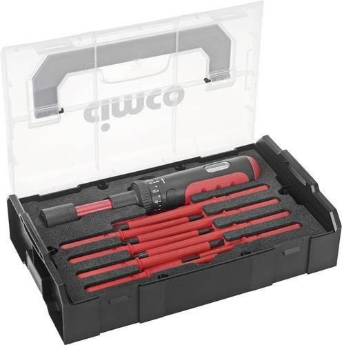 Cimco CTS-VDE 6/1 Drehmoment-Schraubendreher-Set für Elektriker, Rot, 1-6 Nm - Bild 1