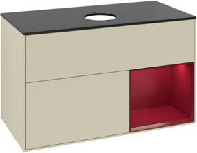 V&B Waschtischunterschrank Finion 100 in Silbergrau lackiert, B/T/H: 100 x 50,1 x 50,1 cm - Bild 1