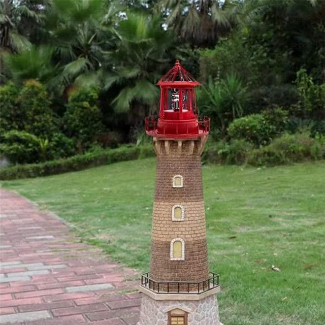 A72Z Solar-LED-Leuchtturm mit 360 Grad Drehung als wasserdichte Gartenbeleuchtung und Hofdekoration - Bild 1