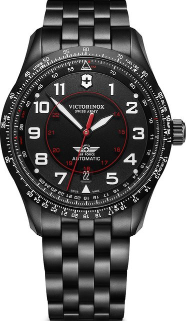 Victorinox Airboss Automatik Herrenuhr, Edelstahl, 42 mm, Schwarz, 10 ATM - Bild 1