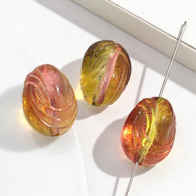 Perlen Acryl, Bernstein, 26 x 33 mm, Bunt, Unisex - Bild 1