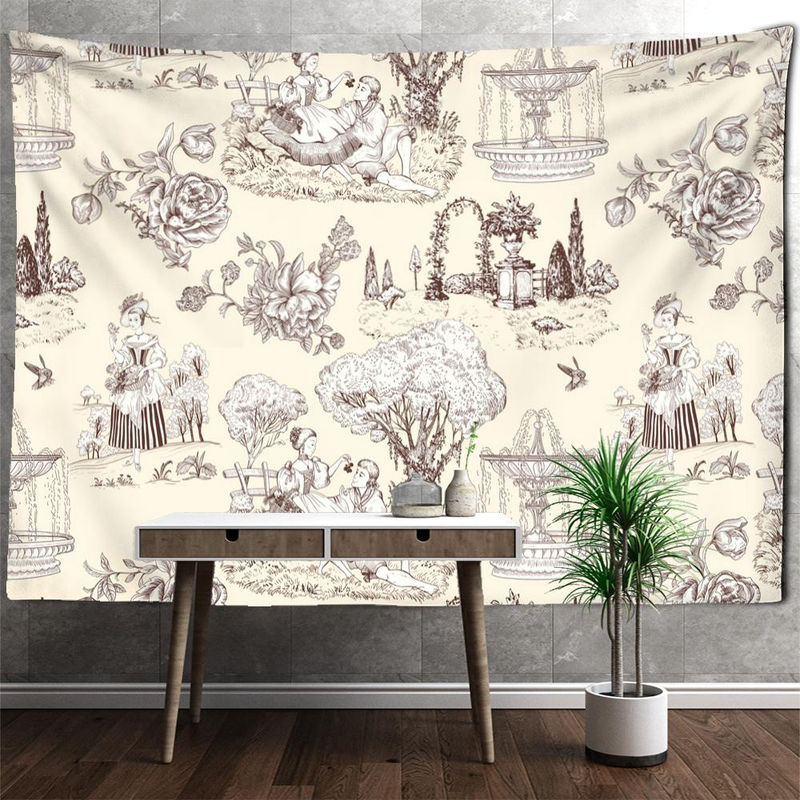 Super Six Wandbehang Vintage Engel Motiv in Beige, Psychodelisches Design aus Textil, B: 95 cm, H: 70 cm - Bild 2