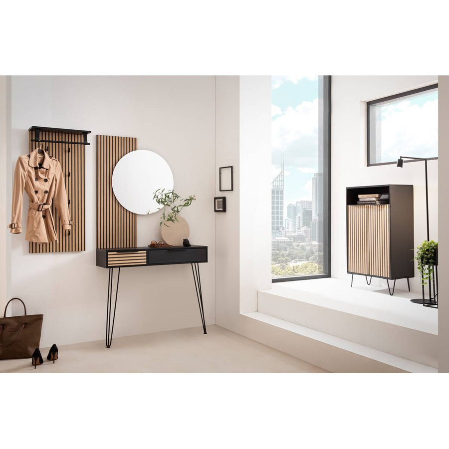 Schildmeyer Hakenpaneel Hank modern in Schwarz Matt, B/H/T: 50 x 110,6 x 20,9 cm - Bild 3