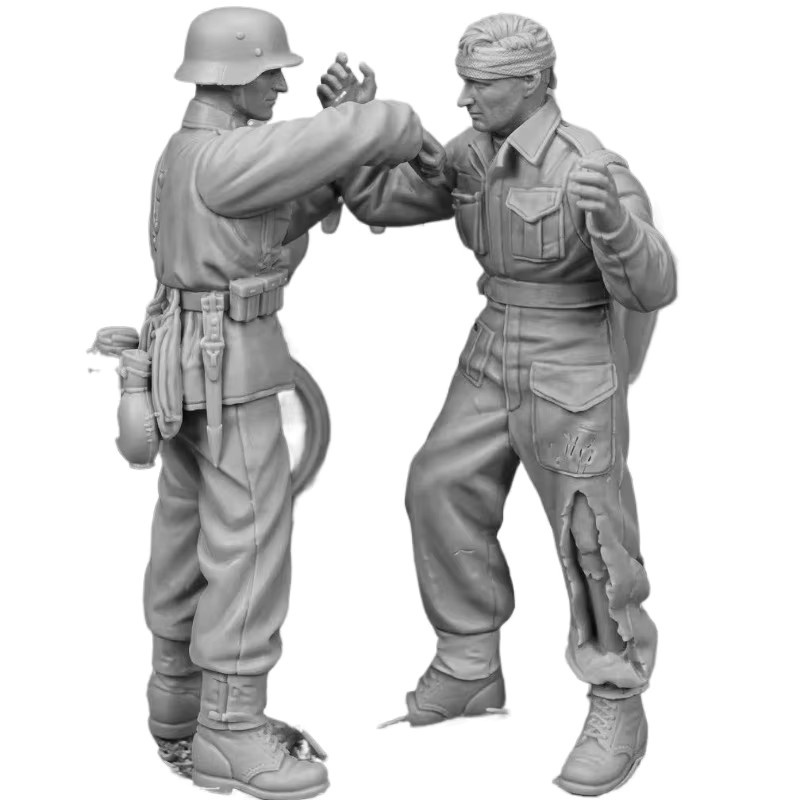 BAANFU Harzfigur Soldat und Gefangener, Modellbausatz, Maßstab 1:35, Geschichte - Bild 2