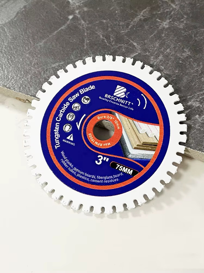 BRSCHNITT Hartmetall-Kreissägeblatt zum Schneiden von Holz, Kunststoff und Gummi, Farbe: Silber, Durchmesser: 75 mm - Bild 3
