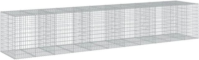 vidaXL Gabione mit Deckel aus verzinktem Eisen in Silber, B/T/H: 550 x 100 x 100 cm - Bild 1
