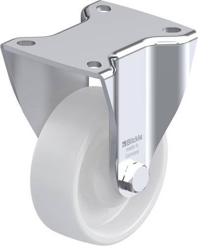 Blickle Bockrolle BH-PO 100KA-1 aus Stahl in Weiß mit 100 mm Rad-Durchmesser und 280 kg Tragfähigkeit - Bild 1