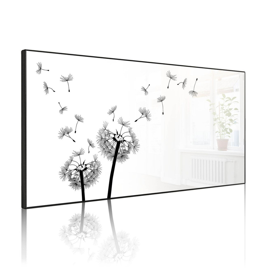 banjado Metall Magnettafel mit Pusteblume Motiv in Schwarz, B: 78 cm, H: 37 cm - Bild 1
