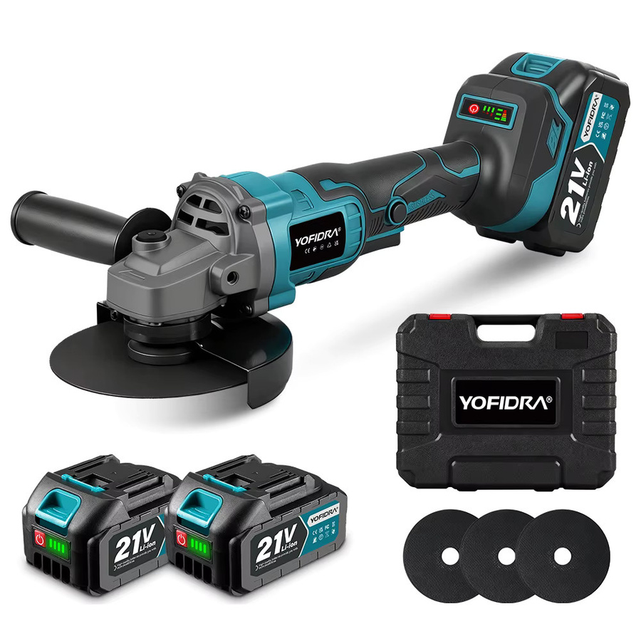 YOFIDRA M14 Bürstenloser Elektrischer Winkelschleifer 125mm mit 3 Geschwindigkeiten als Holzschleif-, Polier- und Schneidwerkzeug für Makita 21V Akku - Bild 7