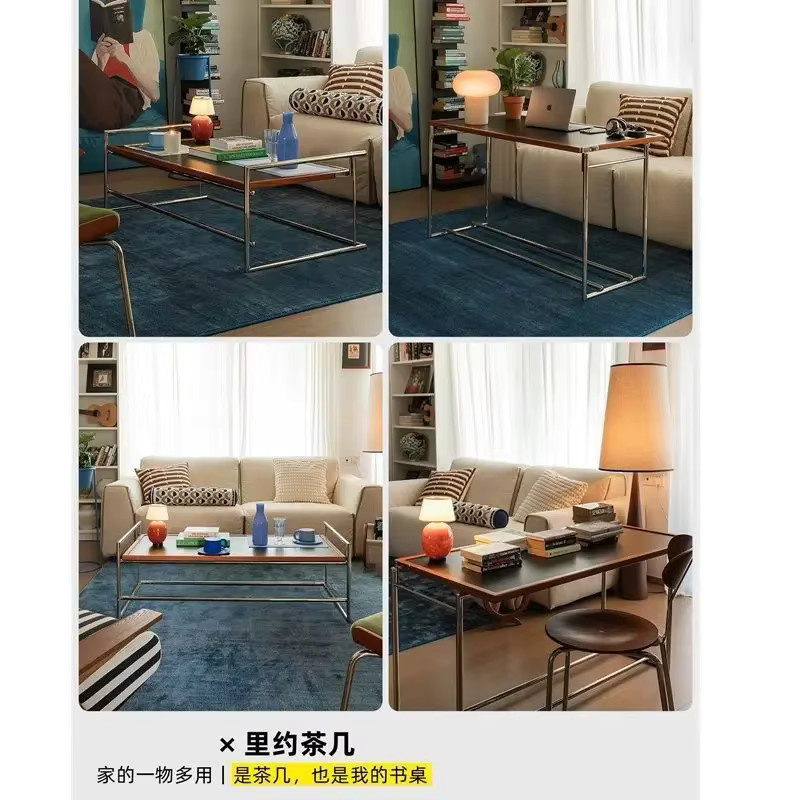Rio Bauhaus Couchtisch von YTYIN aus Edelstahl in Silber und Weiß, minimalistischer Designer-Teetisch im Retro-Stil für dein Wohnzimmer - Bild 3