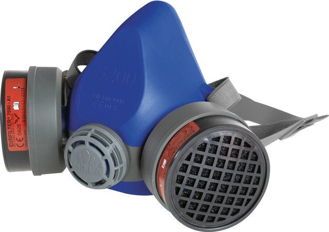 LUX-TOOLS Halbmaske Doppelfilter-Maske A1 in Blau und Grau - Bild 1