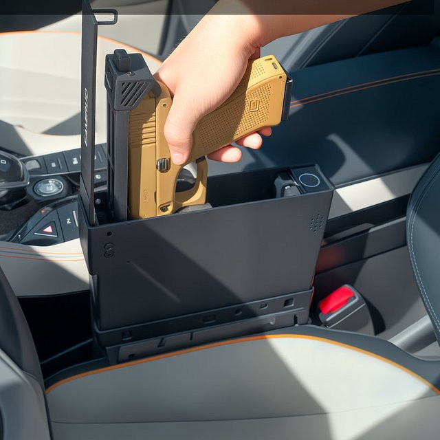 Biometrischer Waffenschrank für den Nachttisch mit Fingerabdruck, PIN-Code und Schlüssel in Schwarz, B/T/H: 23,7 x 22,2 x 23,7 cm - Bild 1