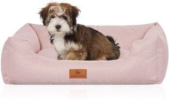Knuffelwuff Hundebett Emma aus Velours mit abnehmbarem Bezug in Hellrosa S - Bild 1