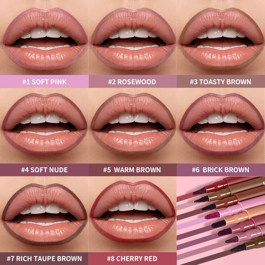 ibcccndc 2-in-1 Lippenstift und Liner, 8 Farben - Bild 4