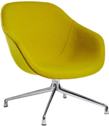 HAY About A Lounge Chair Low Aal 81 in Gelb mit Schurwolle und Leichtmetallrahmen - Bild 1