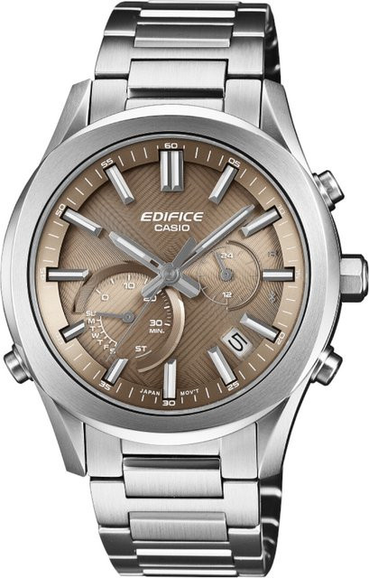 Casio Chronograph Herrenuhr, Solar, Edelstahl, Braun, 40 mm, 10 ATM - Bild 1
