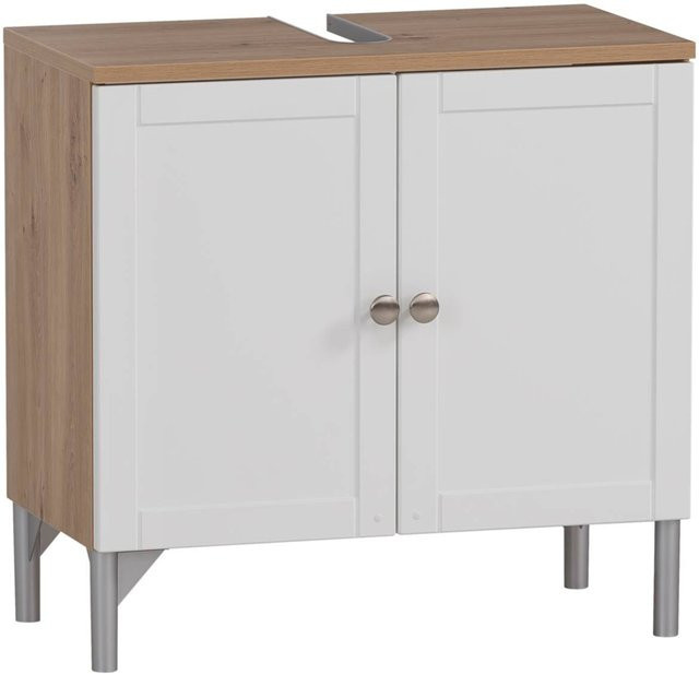 Waschbeckenunterschrank Jesper von Möbelpartner in Eiche Artisan Nachbildung, Weiß Matt, Landhausoptik, B/H/T: 60,2 x 58,5 x 32 cm - Bild 1