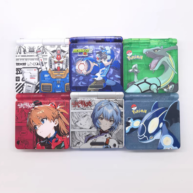 Bandai GBA SP Limited Edition Hülle mit Box EVA Rei und Asuka in Pink Mattierte Ersatzschale Retro Design - Bild 1