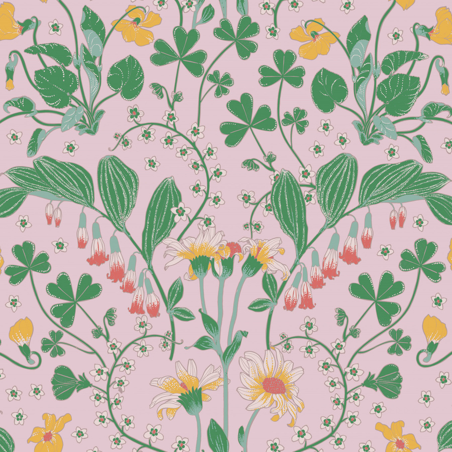 Nobilis Tapete Narcisse COS232 Floral Botanical Nature Pink Vlies Non-Woven Matt Vintage - Bild 1