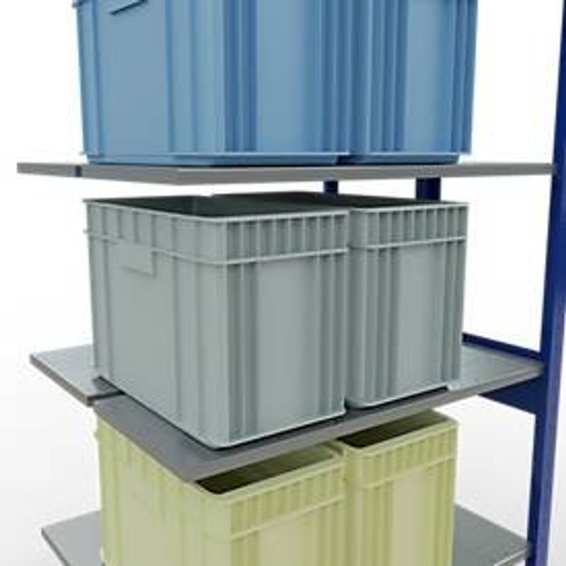 SCHULTE Lagertechnik Stecks.Doppelanbauregal Typ 150 in Blau und Silber mit 2x6 Böden, B/T/H: 250 x 100 x 40 cm - Bild 2