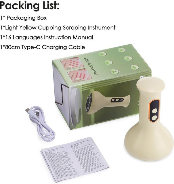 Binchi Health Technology Elektrisches Schröpfmassagegerät, 9 Stufen, Beige - Bild 1