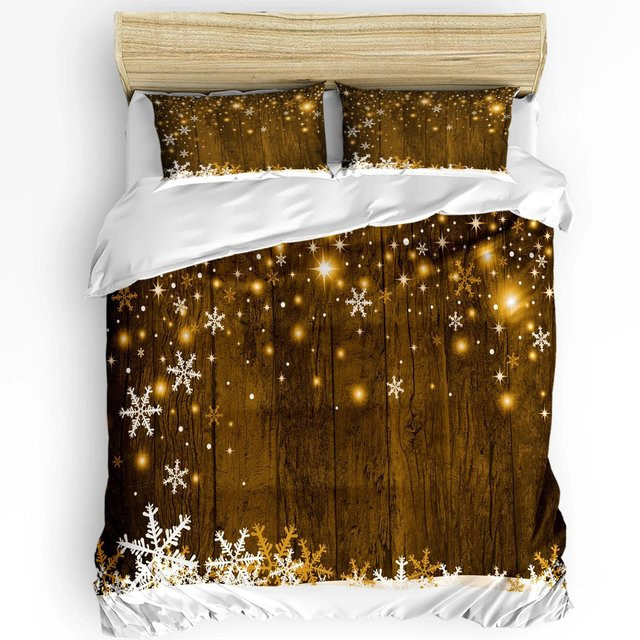 JMG Household Supplies Bettwäsche-Set Weihnachten Winter mit Schneeflocken und Elch, Bettbezug und Kissenbezüge mit Reißverschluss, B/H: 135 x 200 cm - Bild 1