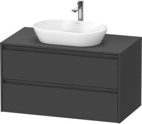 Duravit Waschtischunterschrank Ketho.2 in Grau Matt, wandhängend mit Schubladen und 1 Ausschnitt, Breite: 100 cm, Tiefe: 55 cm - Bild 1