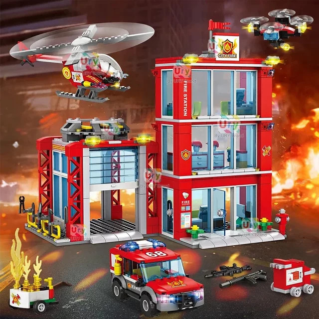 GSF Stadt Serie Feuerwehr, Baustein Rettungsfahrzeug, Bunt / Mehrfarbig - Bild 1