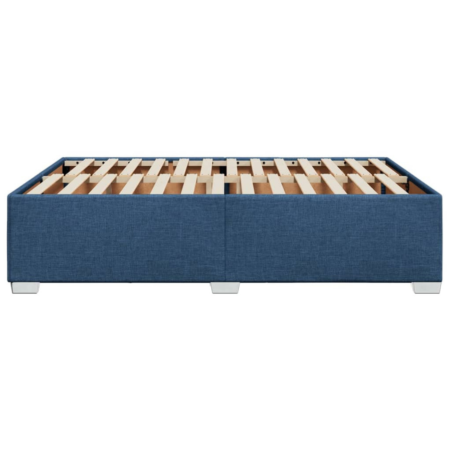 vidaXL Bettgestell ohne Matratze aus Kiefernholz und Stoff in Blau, B/T/H: 140 x 200 cm - Bild 3